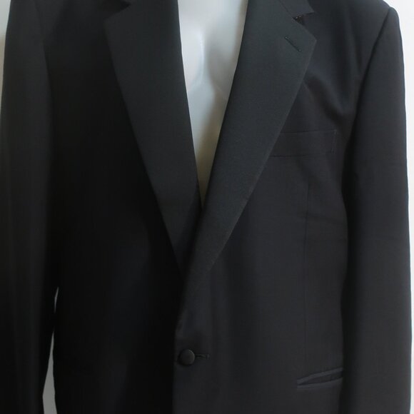 Mens Ermenegildo Zegna Black One Button Blazer, Tuxedo Style Pant Suit 60/US 50 - Picture 4 of 15